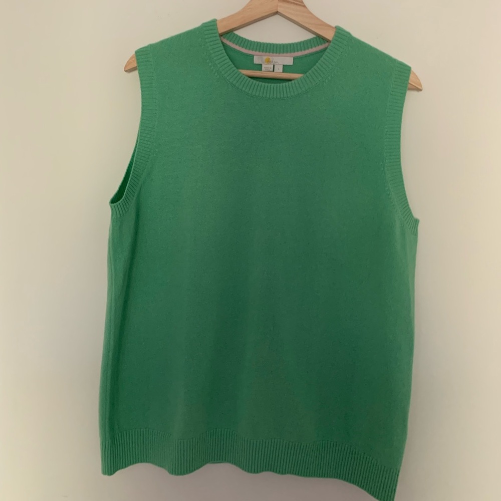 Boden 100% Cashmere Sweater Vest Light Green Size Large